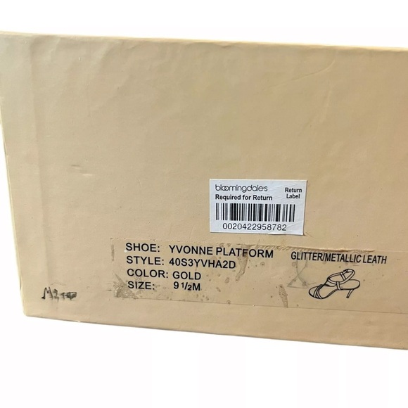 Michael Kors Yvonne Platform Gold Heels Size 9.5 Women’s Strappy Glitter Formal - Picture 10 of 10